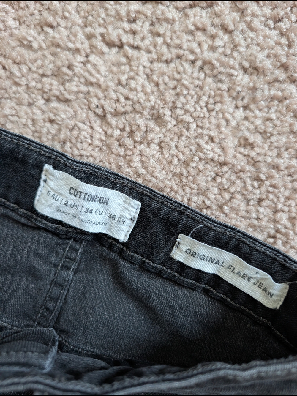 Cotton On Womens Black Boho Festival High Rise 80s Original Flare Jeans Size 2 - Picture 6 of 13